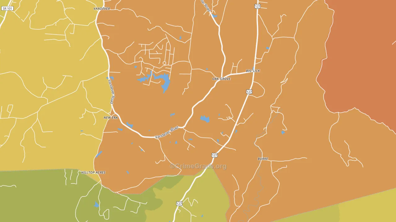 Burke, TN Map of Assault Rates