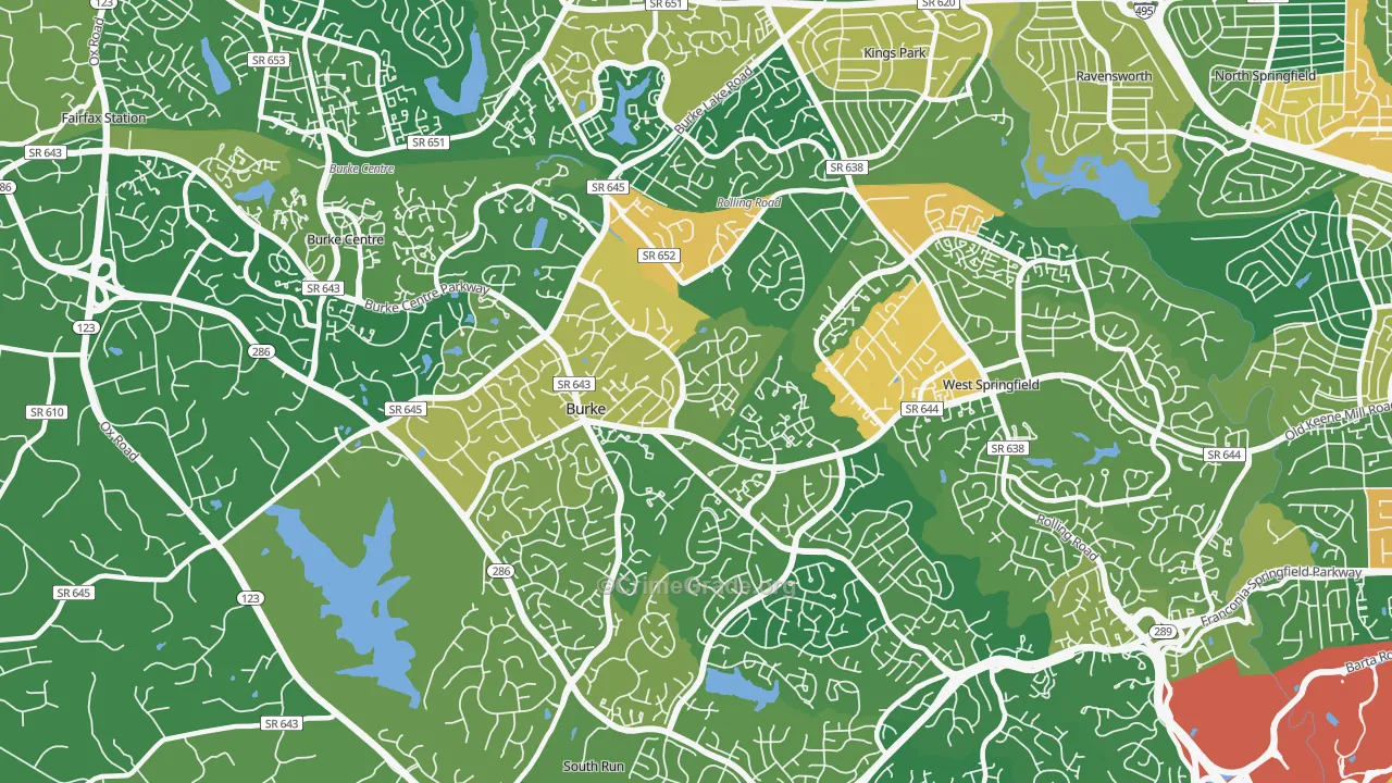Burke, VA Map of Assault Rates