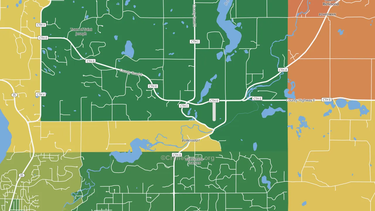 Burkhardt, WI Map of Assault Rates