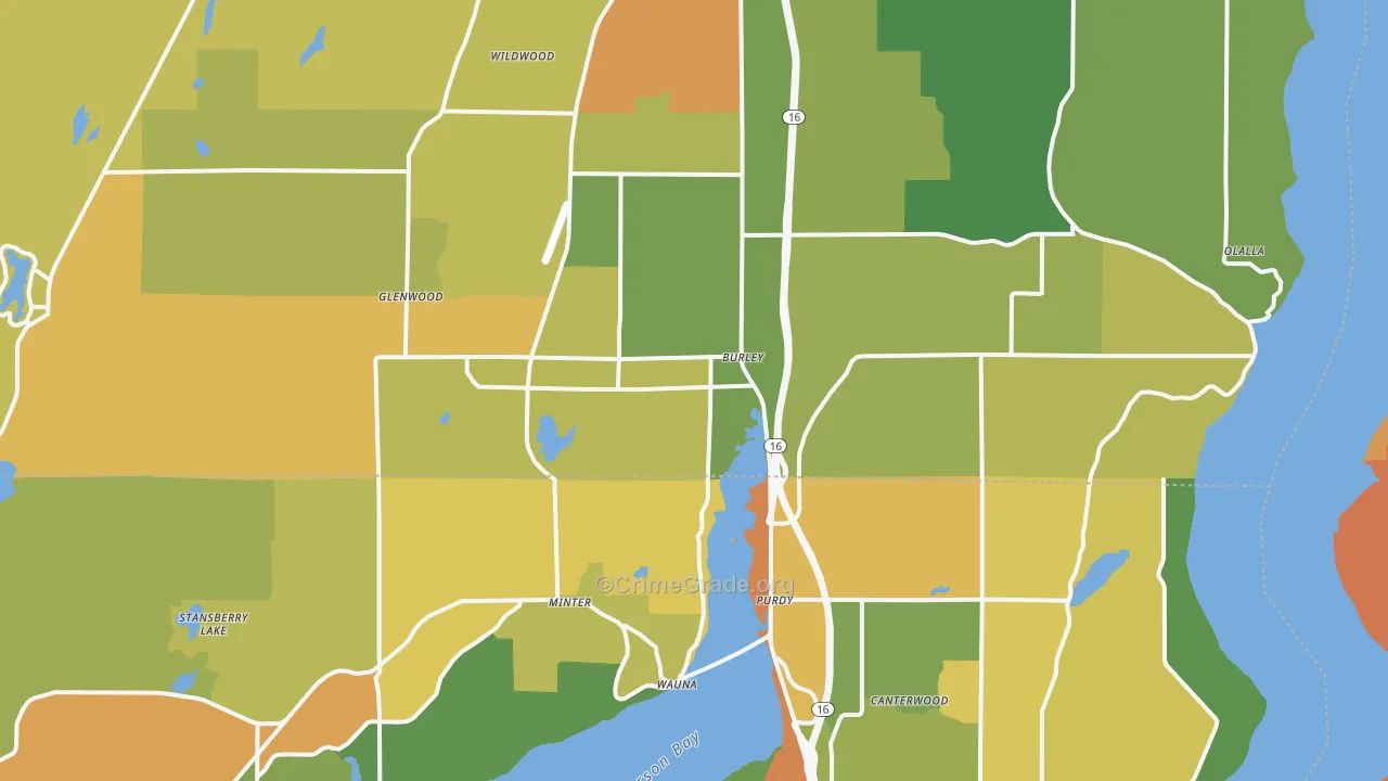Burley, WA Map of Assault Rates