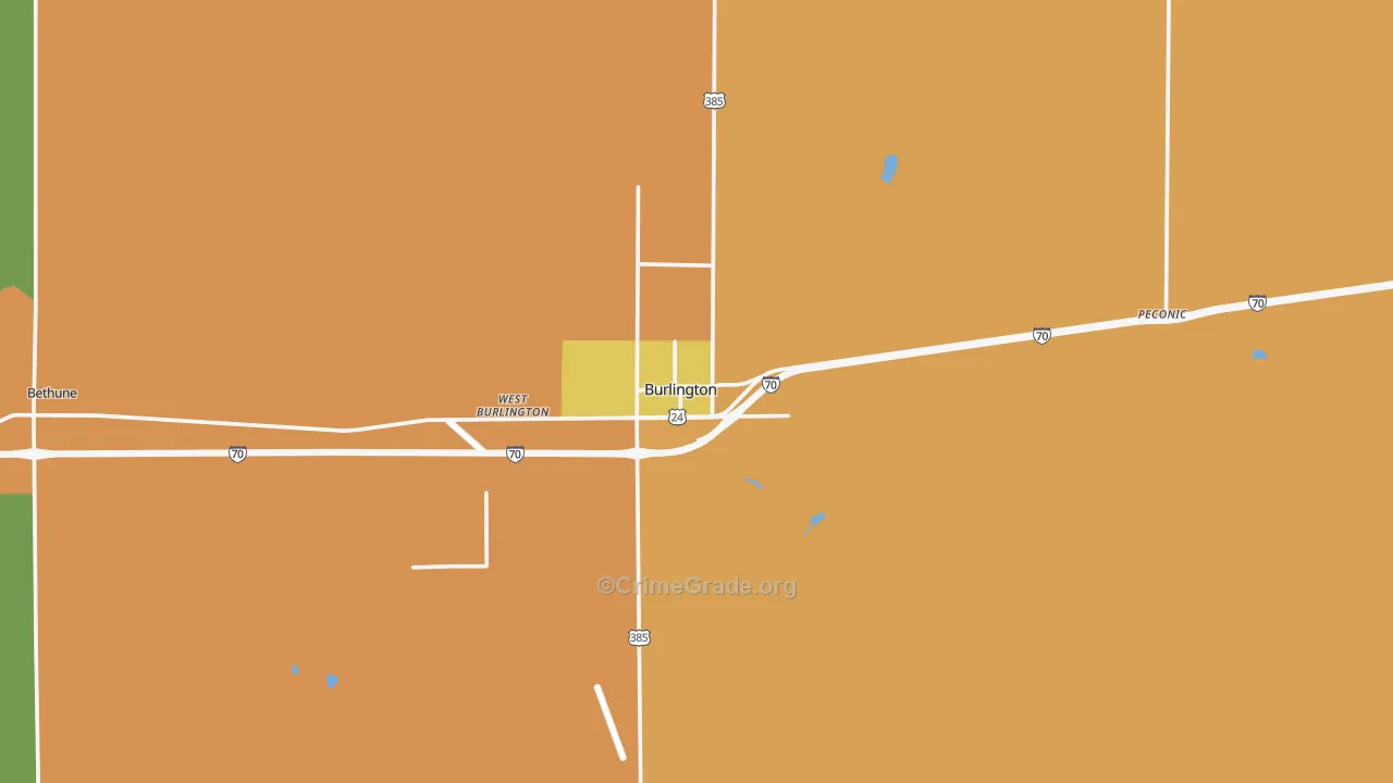 Burlington, CO Map of Assault Rates