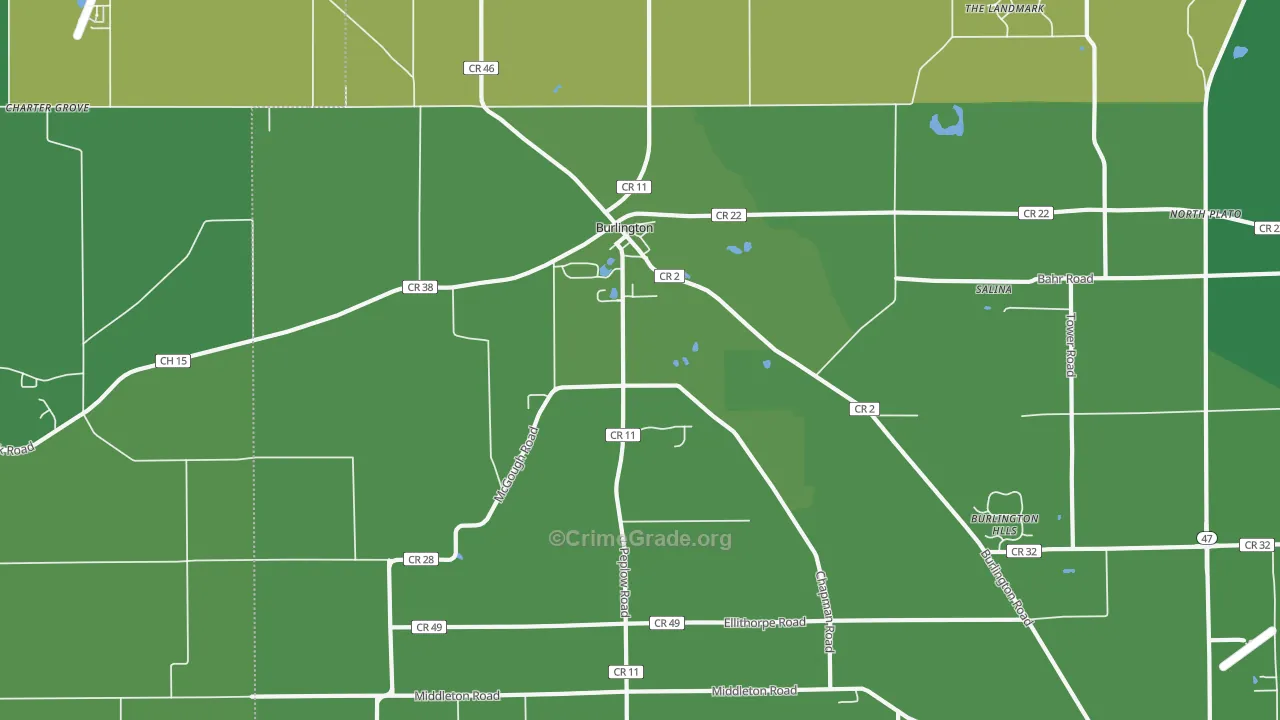 Burlington, IL Map of Assault Rates