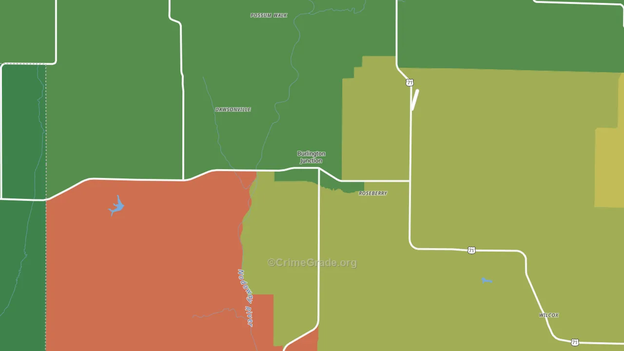 Burlington Junction, MO Map of Assault Rates