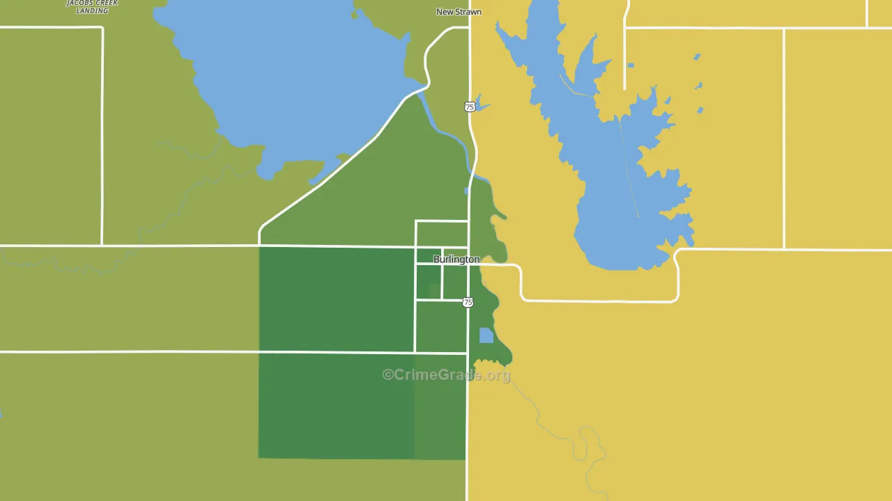 Burlington, KS Map of Assault Rates