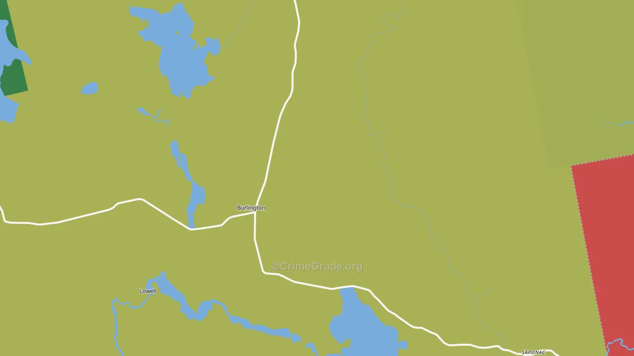 Burlington, ME Map of Assault Rates