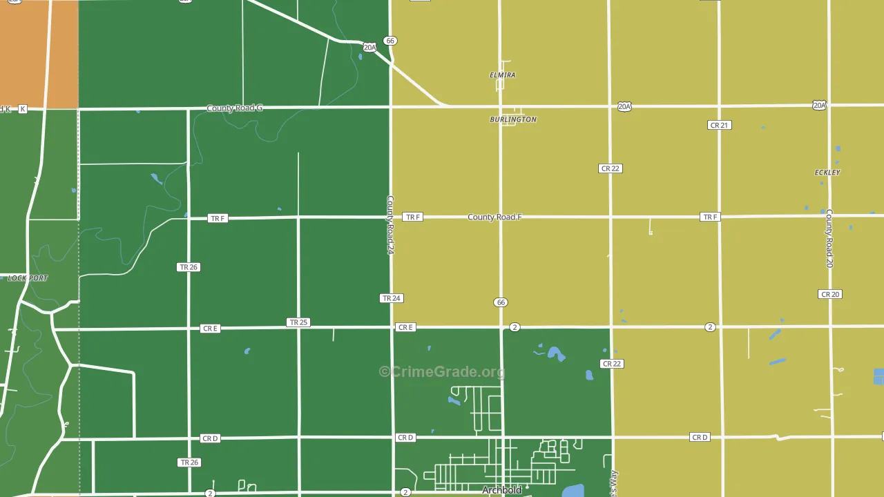 Burlington, OH Map of Assault Rates
