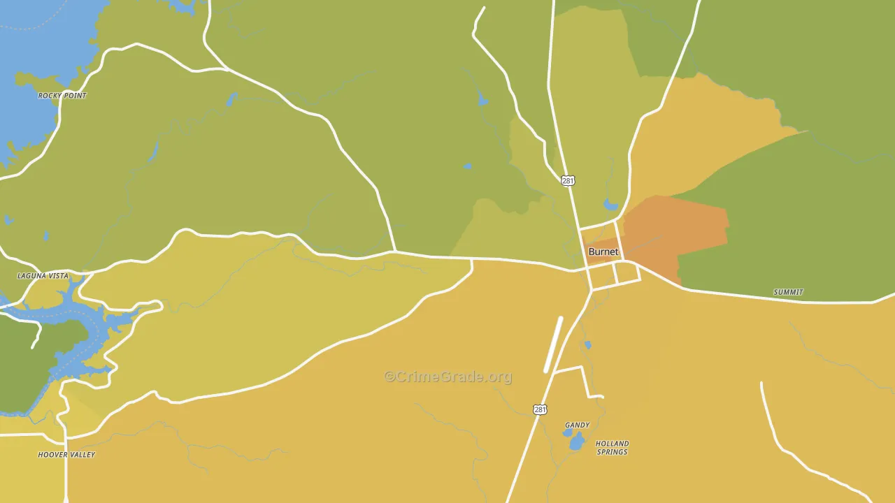 Burnet, TX Map of Assault Rates