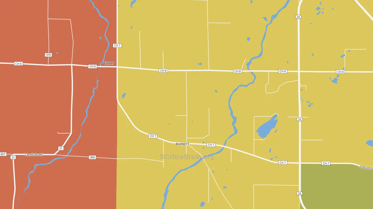Burnett, MN Map of Assault Rates
