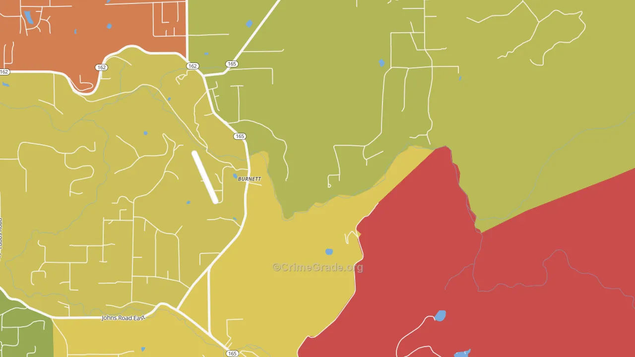 Burnett, WA Map of Assault Rates