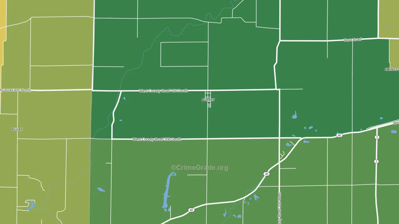 Burney, IN Map of Assault Rates