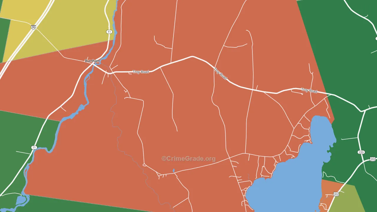 Burnham, ME Map of Assault Rates