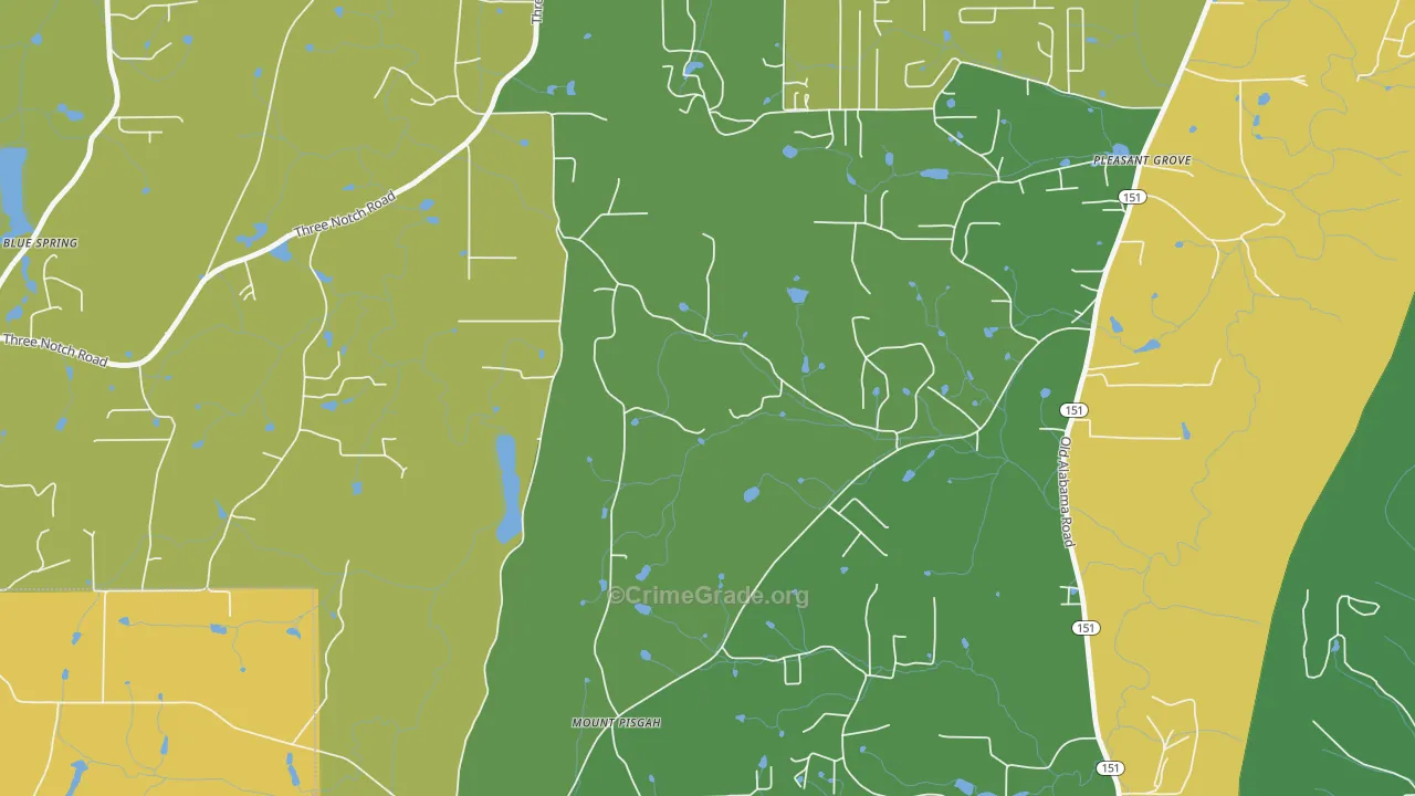 Burning Bush, GA Map of Assault Rates