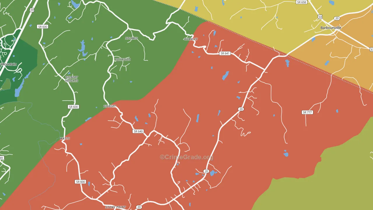Burnley, VA Map of Assault Rates