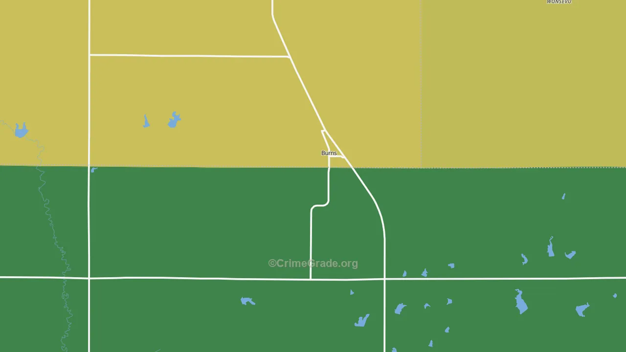 Burns, KS Map of Assault Rates