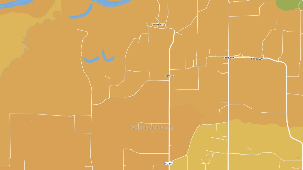 Burns, TX Map of Assault Rates