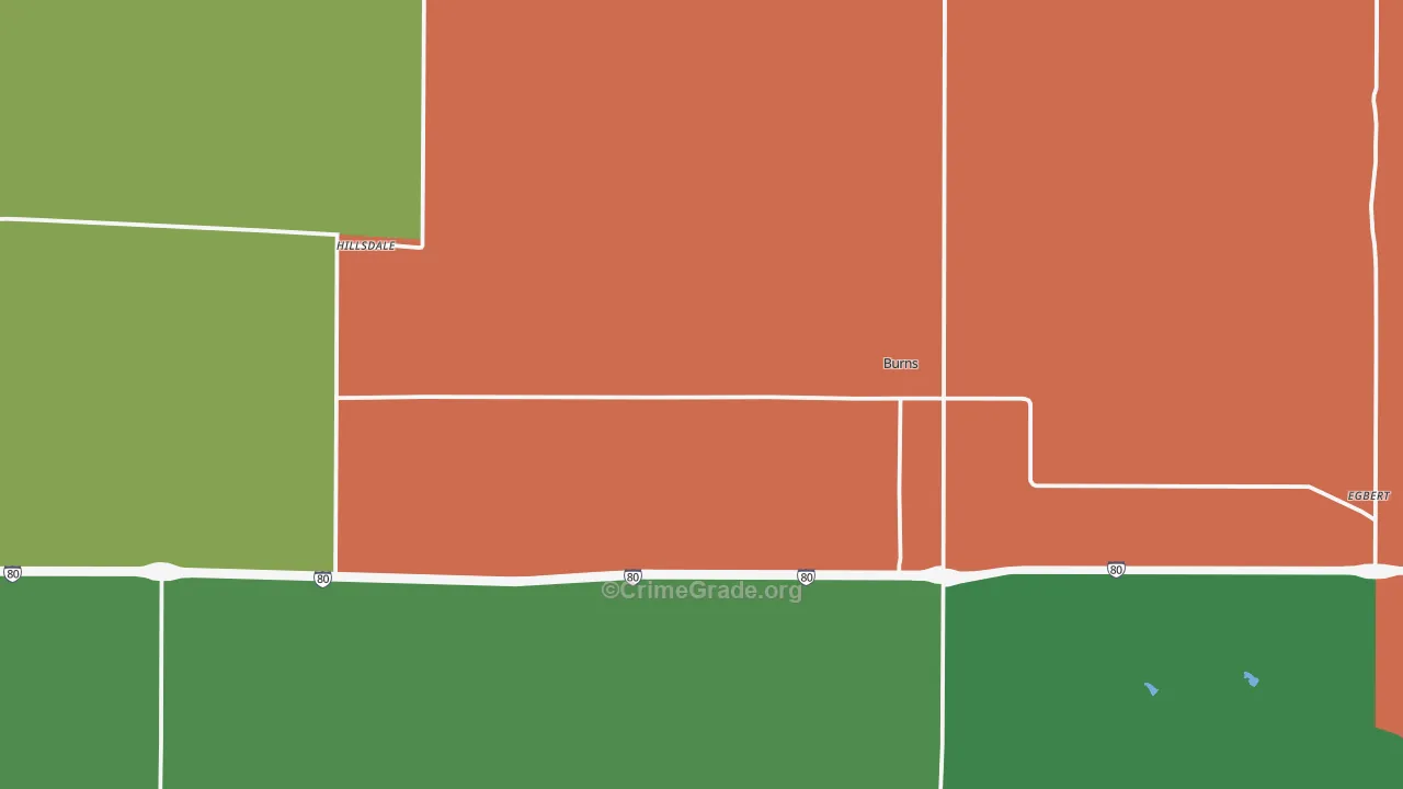 Burns, WY Map of Assault Rates