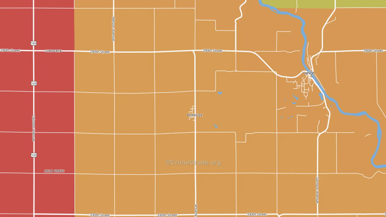 Burnside, IA Map of Assault Rates