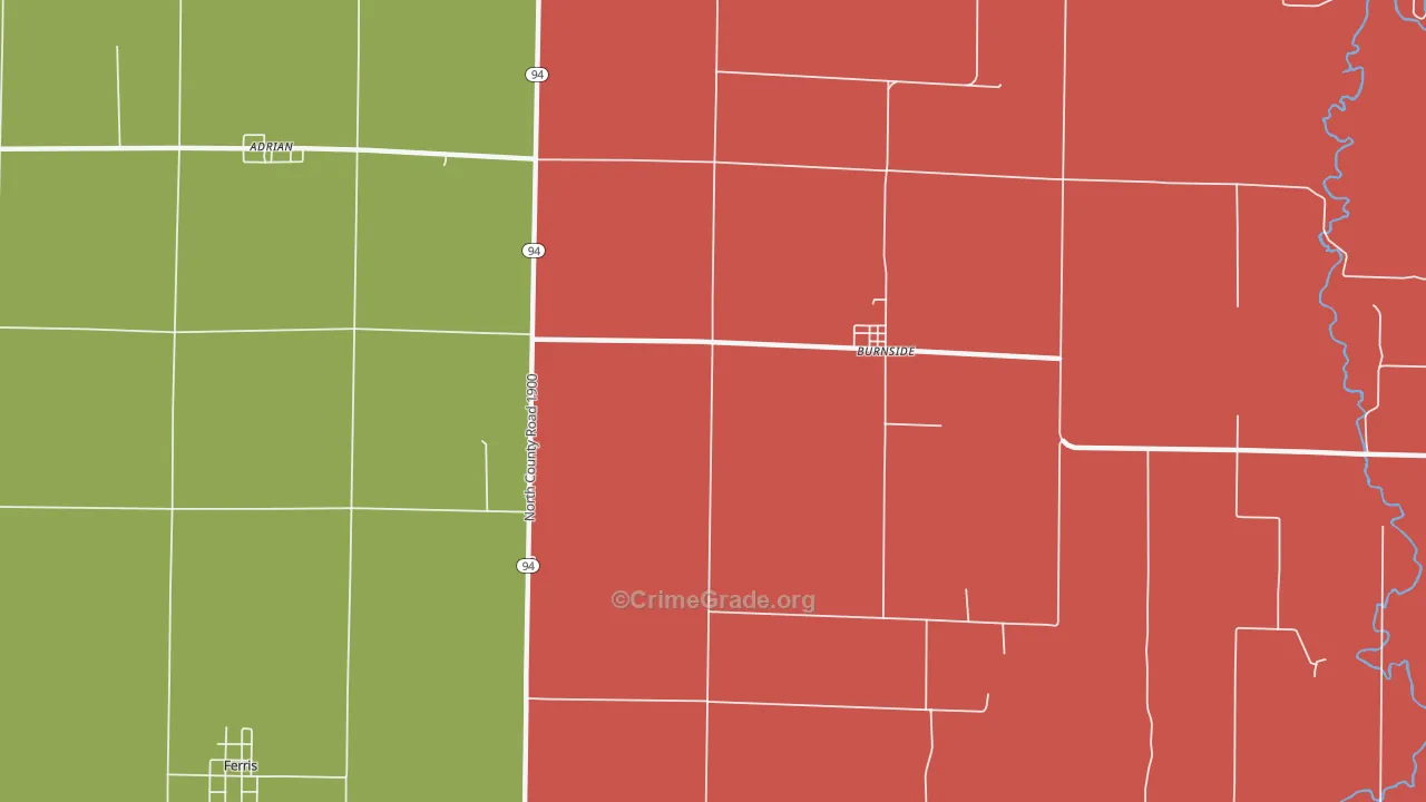 Burnside, IL Map of Assault Rates