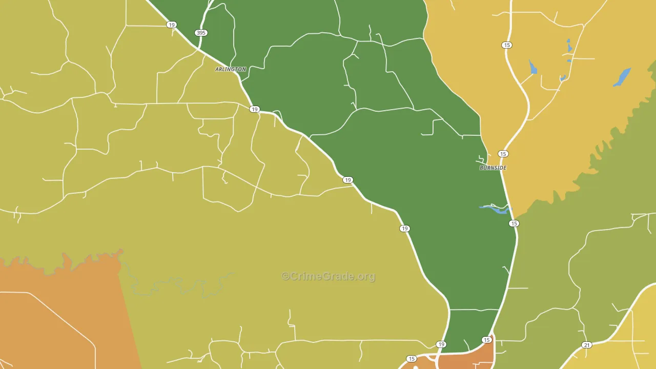 Burnside, MS Map of Assault Rates