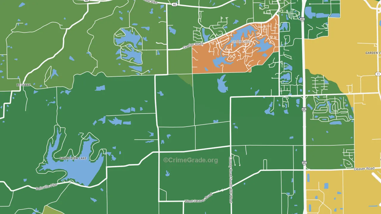 Burnsville, IN Map of Assault Rates