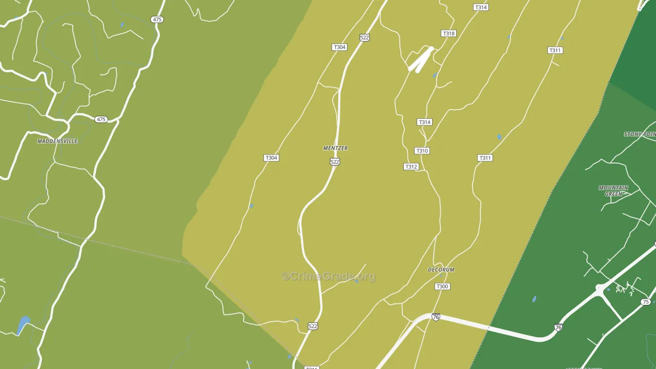 Burnt Cabins, PA Map of Assault Rates