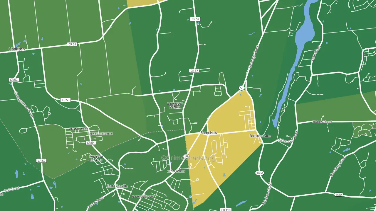 Burnt Hills, NY Map of Assault Rates