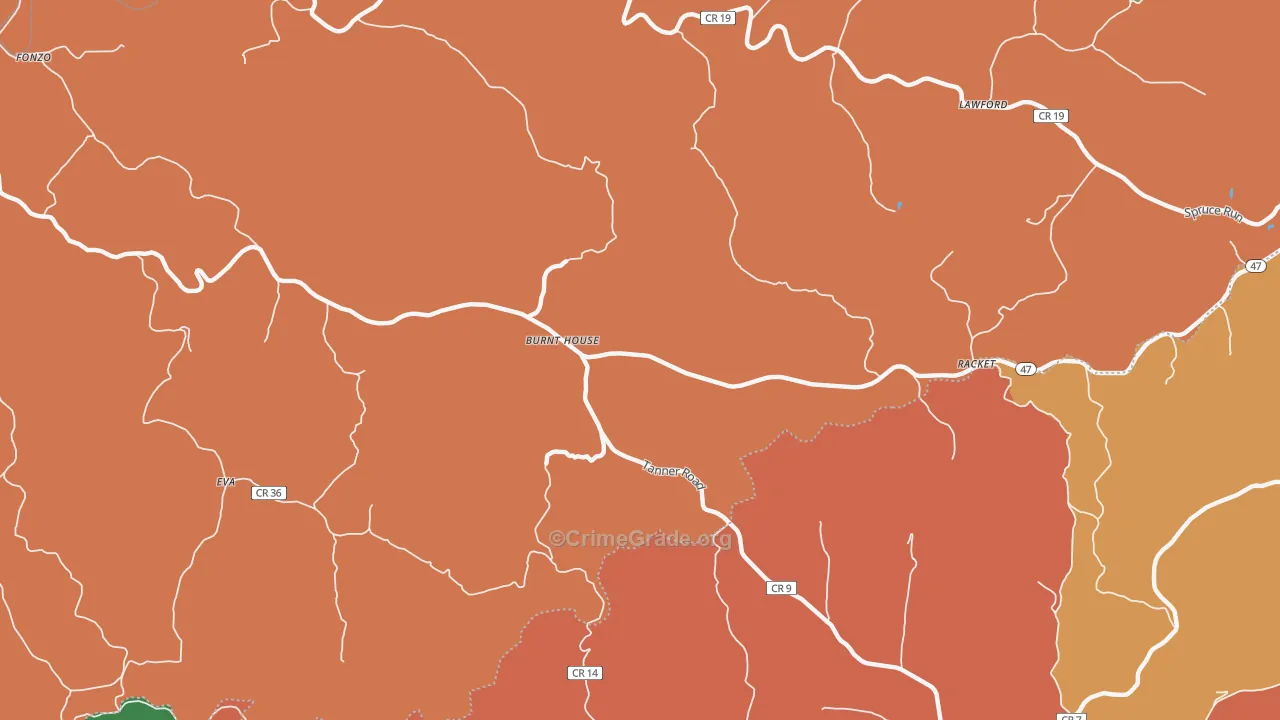 Burnt House, WV Map of Assault Rates
