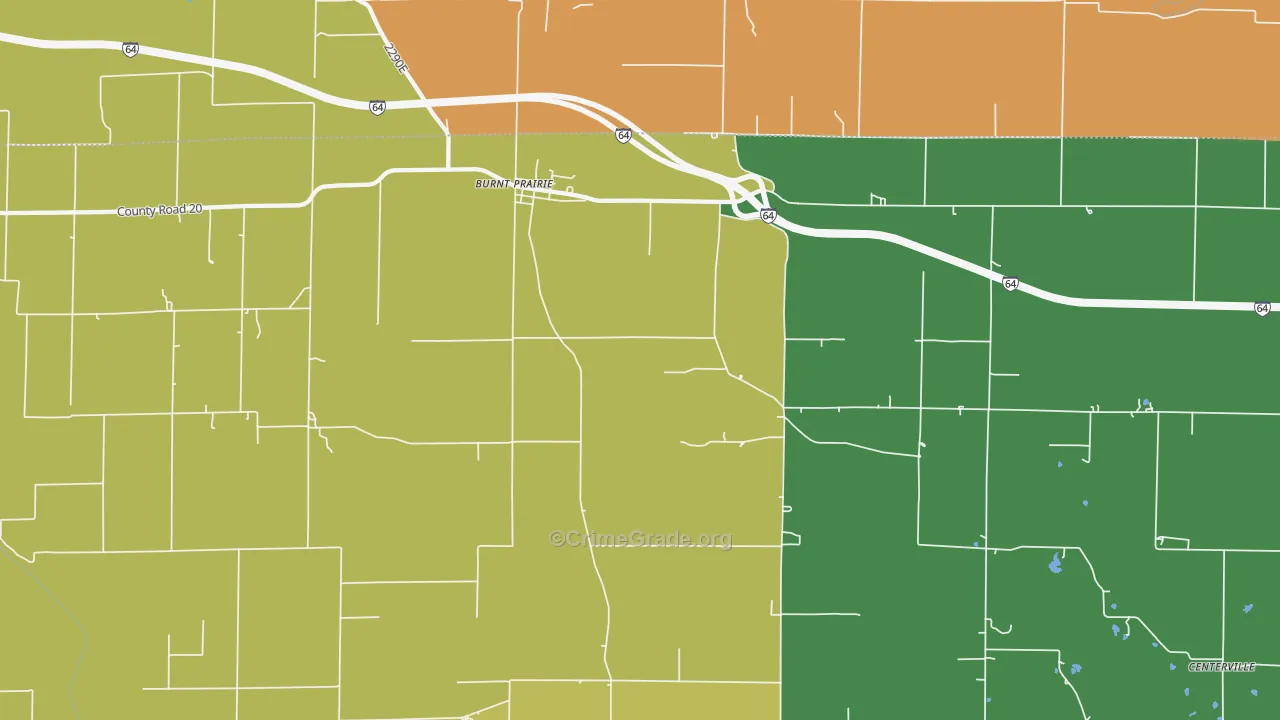 Burnt Prairie, IL Map of Assault Rates