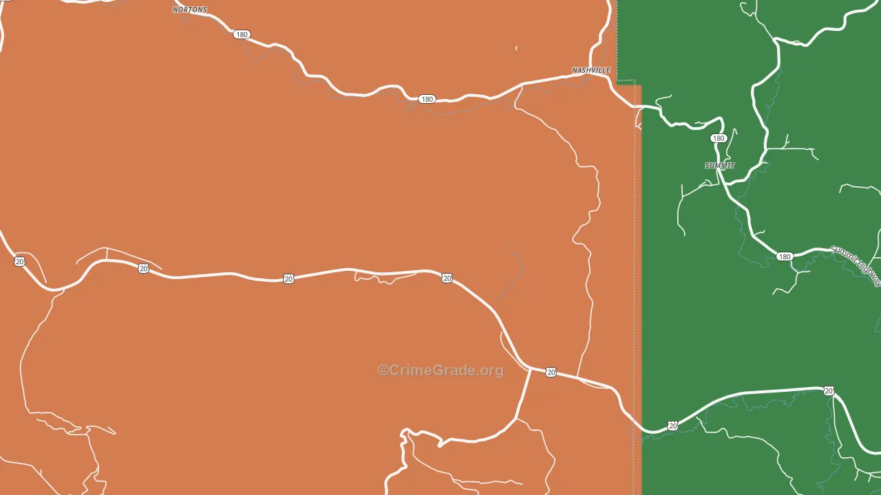 Burnt Woods, OR Map of Assault Rates