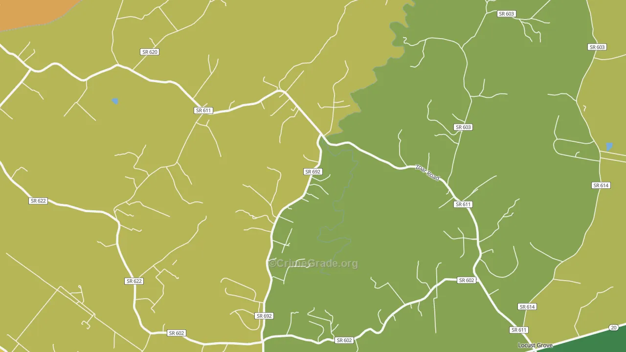 Burr Hill, VA Map of Assault Rates