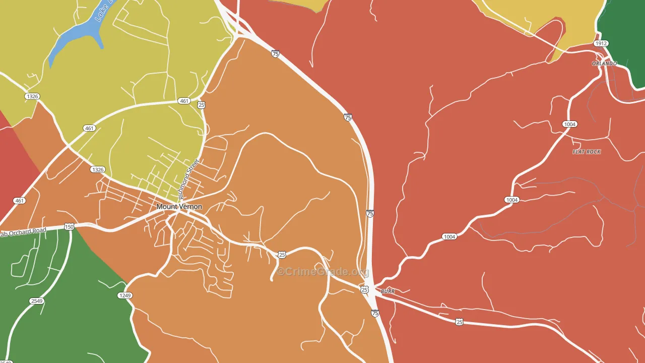 Burr, KY Map of Assault Rates