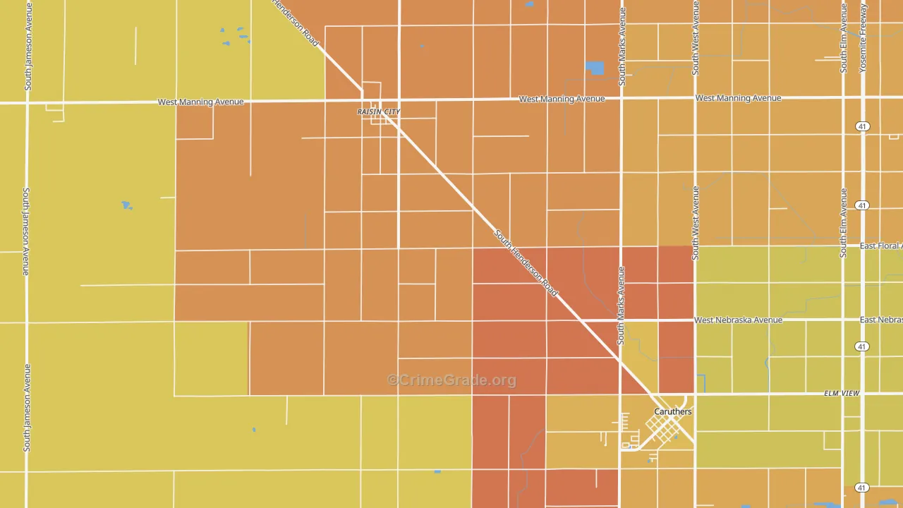 Burrel, CA Map of Assault Rates