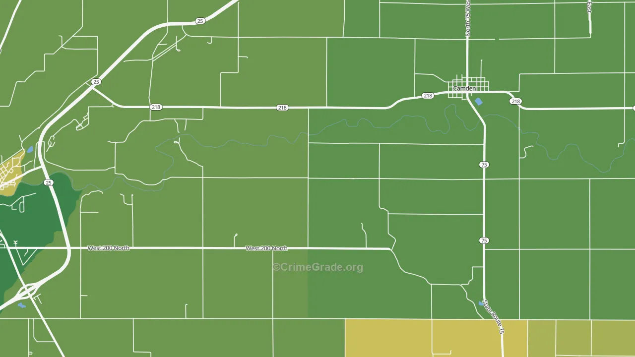 Burrows, IN Map of Assault Rates