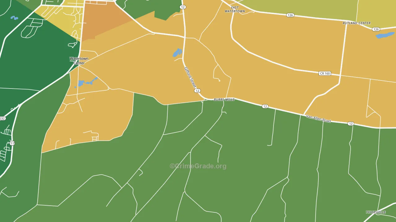Burrs Mills, NY Map of Assault Rates