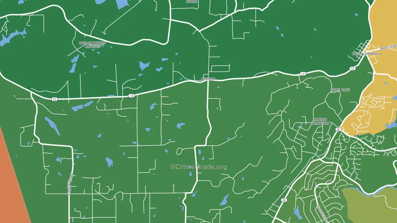 Burson, CA Map of Assault Rates