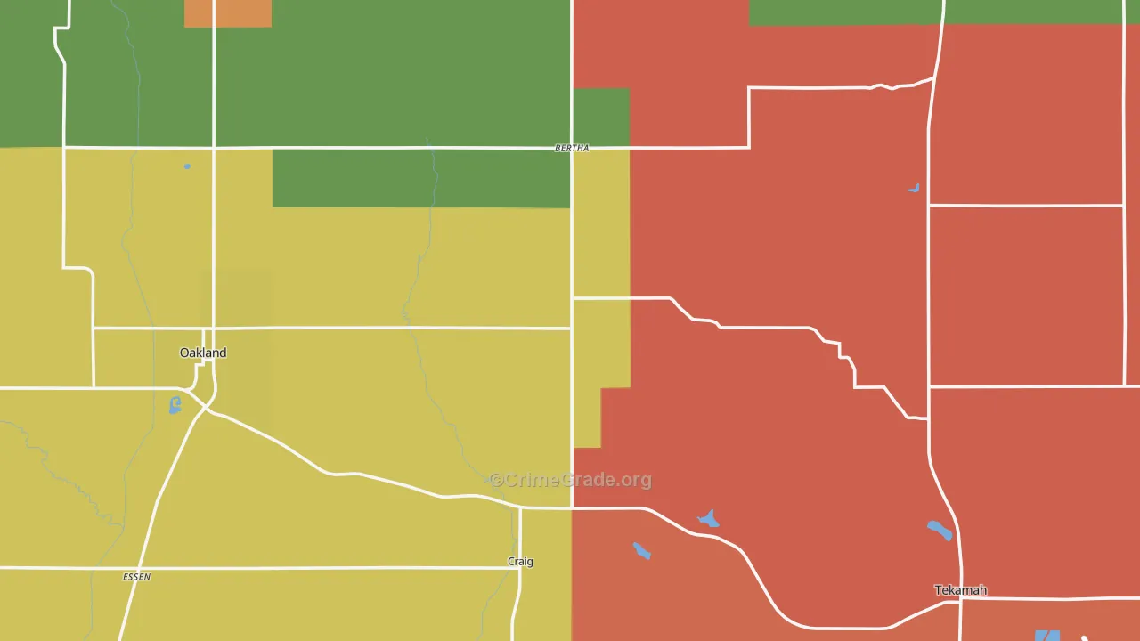 Burt County, NE Map of Assault Rates