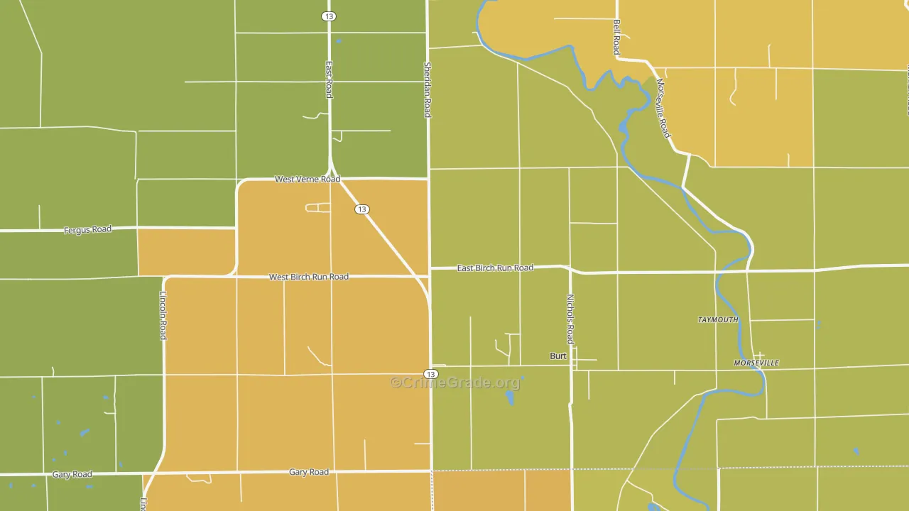 Burt, MI Map of Assault Rates