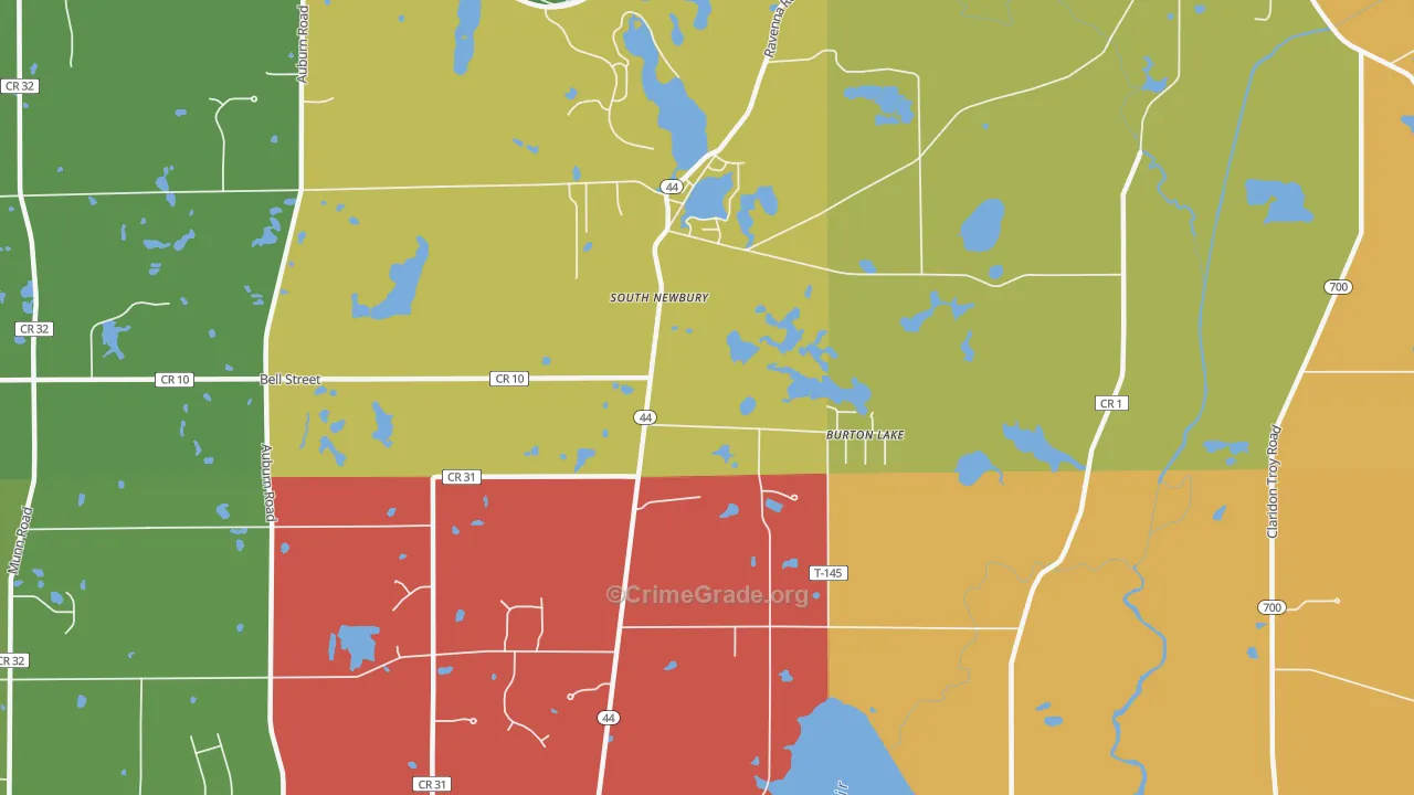 Burton Lake, OH Map of Assault Rates