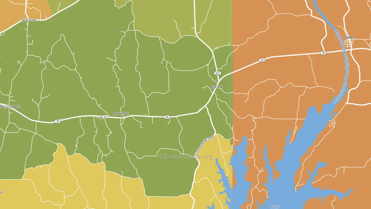 Burtons, MS Map of Assault Rates