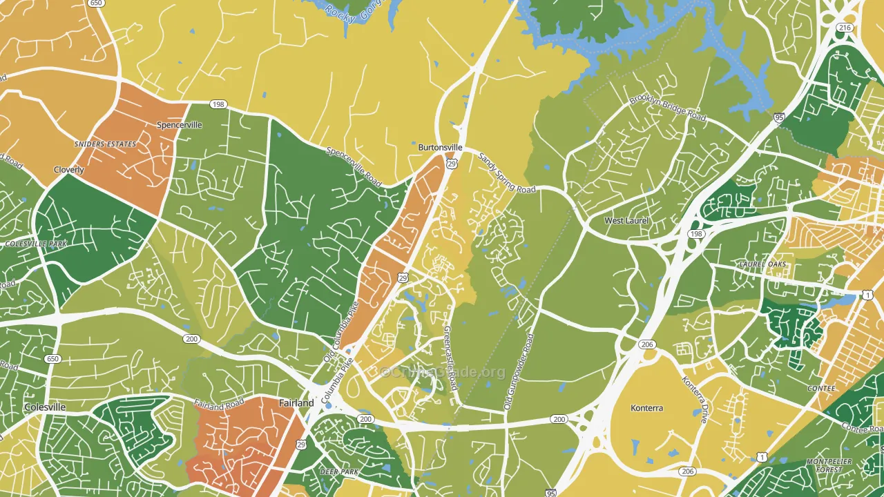 Burtonsville, MD Map of Assault Rates