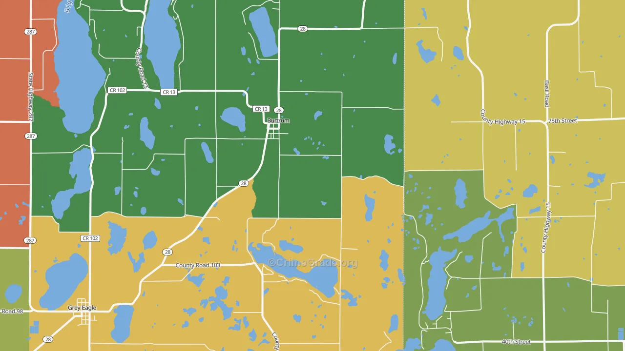 Burtrum, MN Map of Assault Rates