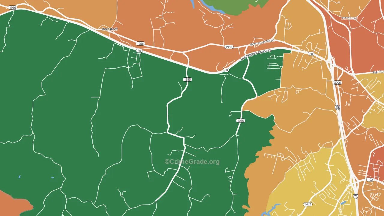 Bush, KY Map of Assault Rates