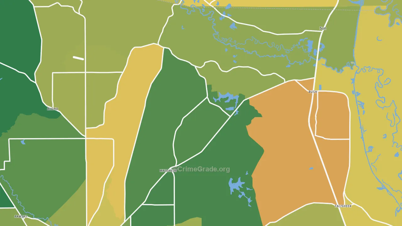 Bush, LA Map of Assault Rates