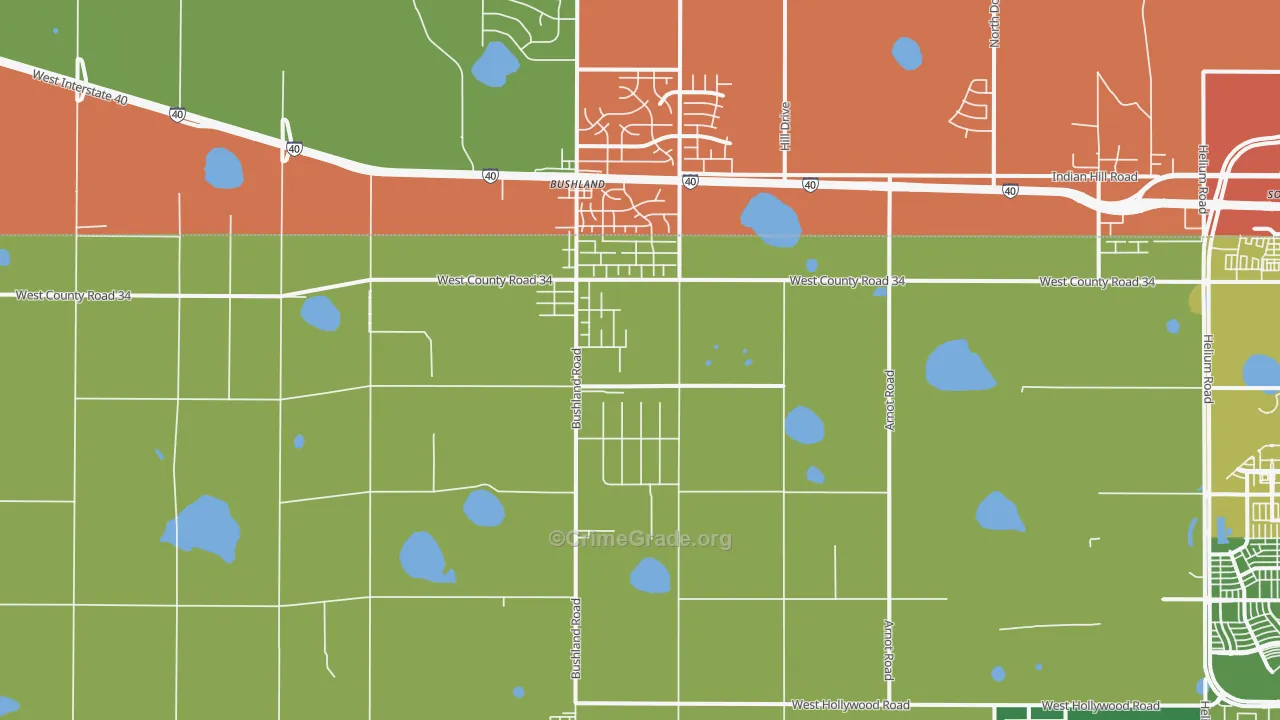 Bushland, TX Map of Assault Rates