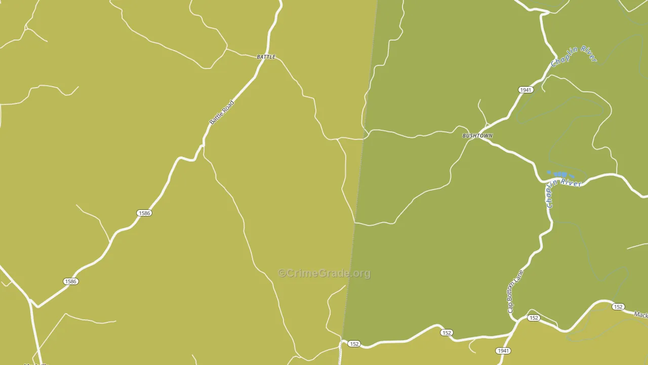 Bushtown, KY Map of Assault Rates