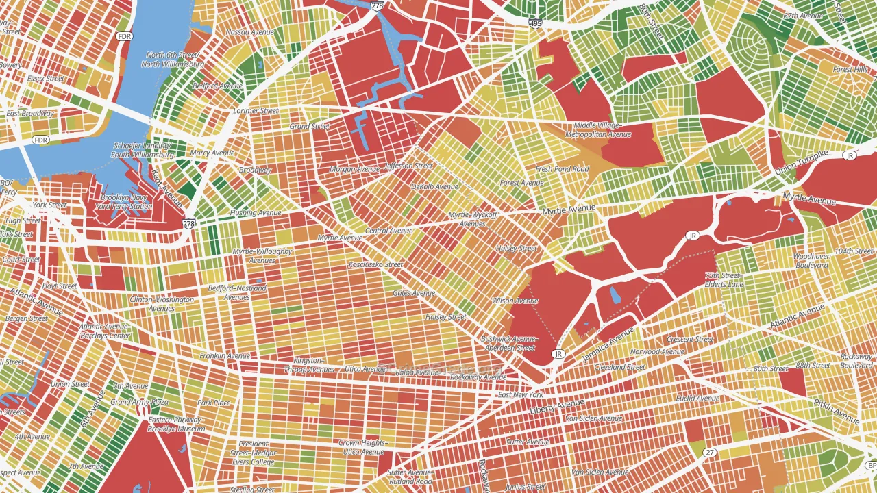 Bushwick, Brooklyn, NY Map of Assault Rates