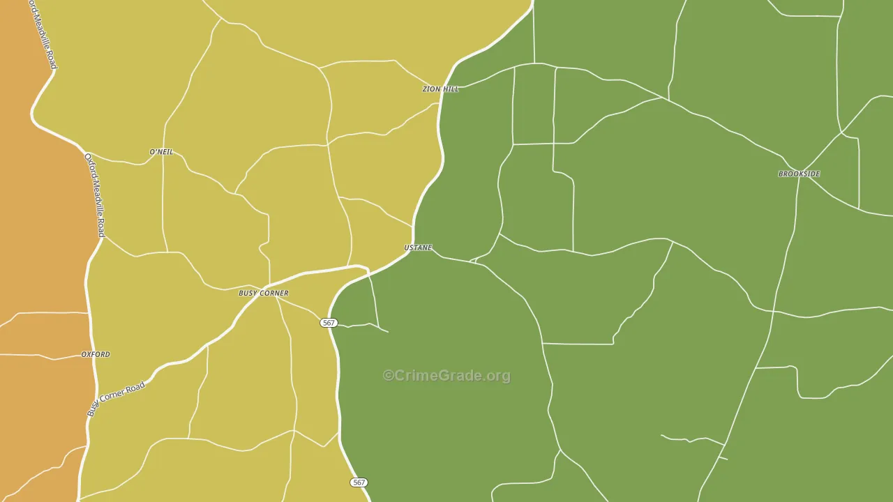 Busy Corner, MS Map of Assault Rates