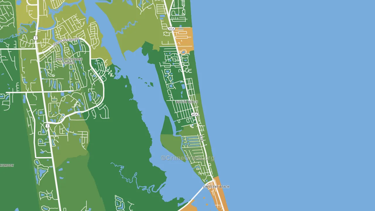 Butler Beach, FL Map of Assault Rates