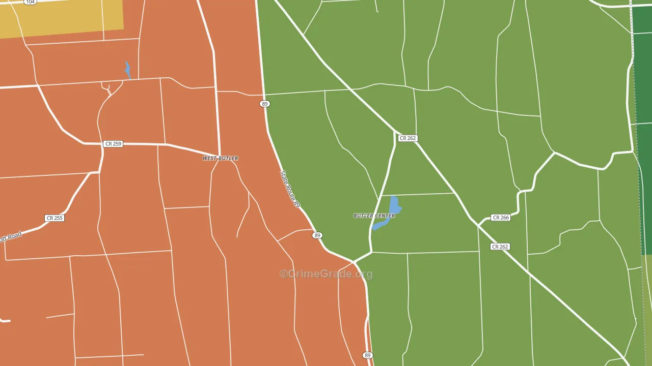 Butler Center, NY Map of Assault Rates