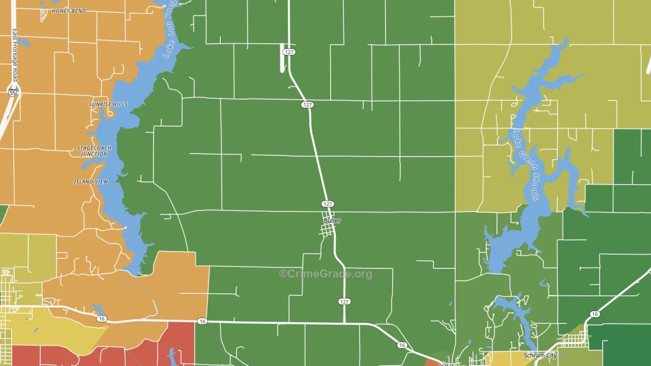 Butler, IL Map of Assault Rates
